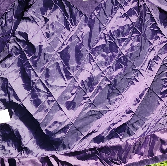 Women’s London Fog Purple Zipper Button Winter Jacket Hoodie Size Small Petite - Picture 10 of 10